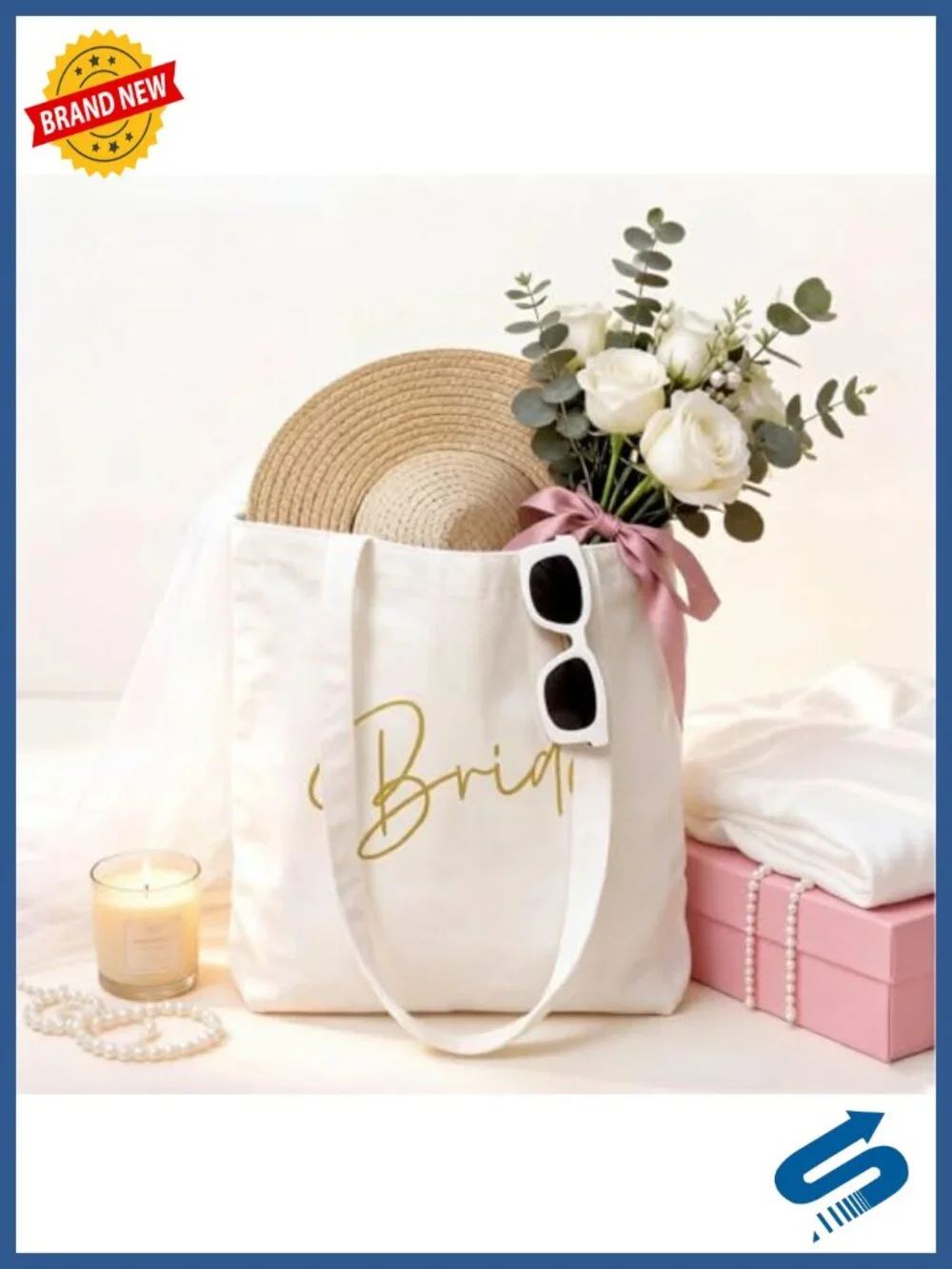 Set of 6 Cotton Canvas Tote Bags for Bachelorette Party Wedding Gifts